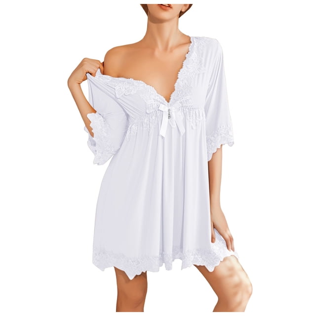 Women Sexy Foreign Advanced Sense Pure Desire For High Appearance Level Ice Silk Fun Home Nightdress