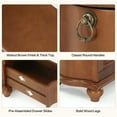 thumbnail image 5 of Wood Side Table with 3-Drawers, Fully Assembled Narrow Slim End Table, No Assembly Required, Nightstand for Bedside, Small Spaces, Living Room, Bedroom, Walnut Brown, 5 of 8