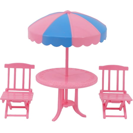 

1 Set Miniature Beach Chair Beach Table Umbrella Mini House Micro Beach Scene Decor