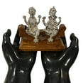 thumbnail image 3 of 999 Pure Silver Ganesh & Lakshmi / Laxmi Idol / Statue / Murti (Figurine #27), 3 of 11