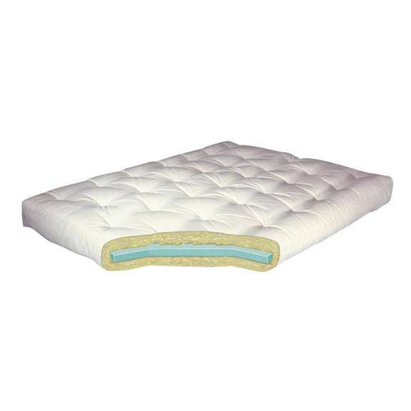 6" Single Foam & Cotton #605 Full Tan Microfiber Futon Mattress-Color:Tan,Material:Microfiber