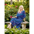 thumbnail image 5 of HAPPY BAY Women's Summer Loungewear African Beach Slit Dress Cover Up Caftan Kaftan Maxi Dresses for Women 2X-3X Bloom, Floral, 5 of 5