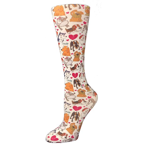 Cutieful Sheer Compression Sock Dog Pawty