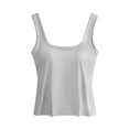 thumbnail image 2 of SEMPAI Built in Bra Tank Top for Women Solid Color Sleeveless Square Neck Basic Camisole Summer Stretch Fitted Undershirts, 2 of 4