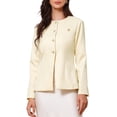 thumbnail image 1 of BLAZER ELEGANTE INSPIRADOR PARA MUJERES, SIN COLLAR, CON BOTONES, MANGAS LARGAS, CHAQUETA PEPLUM M BEIGE, 1 of 6