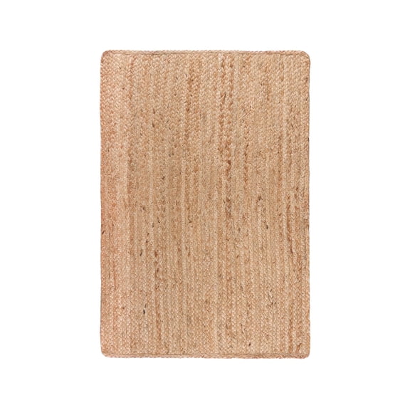 · REDEARTH · Rectangular Area Rug - 2'x3' Braided Natural Jute with Non-Skid Backing - Handwoven Boho Rug for Bedroom, Kitchen, Living Room - Farmhouse Aesthetic Home Decor - Durable Handmade Rug