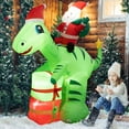 thumbnail image 2 of Costway 8FT Inflatable Christmas Santa Claus Dinosaur LED Lighted Decoration Gift Boxes, 2 of 11