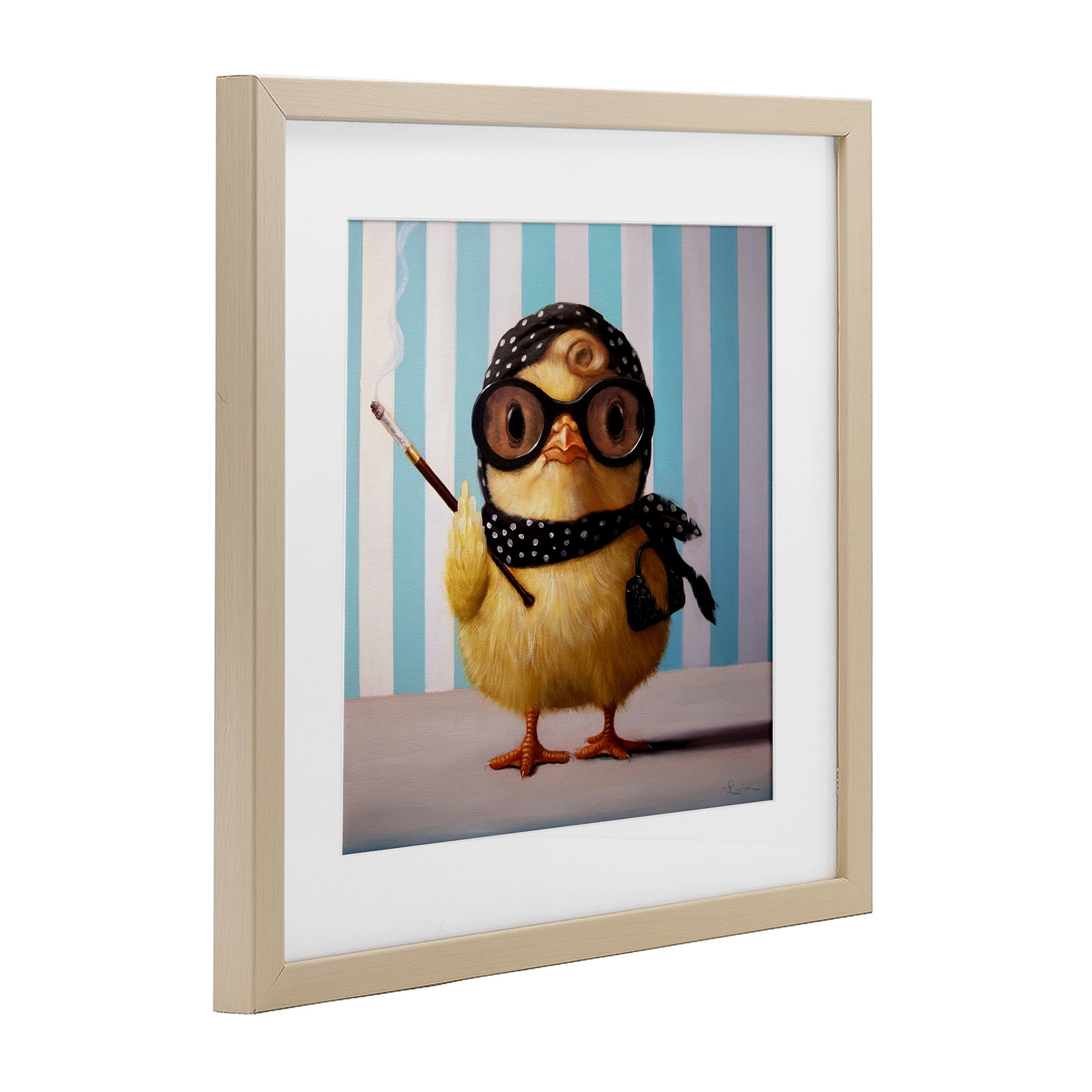 Stupell Industries Audrey Henburn Famous Chick Birch Framed Print Under Glass, design by Lucia Heffernan