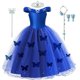 thumbnail image 1 of Disfraz de princesa cenicienta de Disney para niñas, vestido de tutú de tul, ropa de fiesta de Halloween y cumpleaños, 2-10T Fivean unisex, 1 of 2