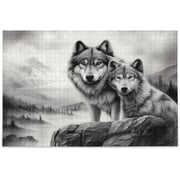 Wellsay 500 Pieces Wild Wolf Jigsaw Puzzle for Adults Teens Kids, Fun Family Game for Holiday Toy Gift Home Decor