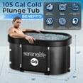 thumbnail image 2 of SereneLife 105 Gallon Insulated Oval Ice Bath Tub for Athletes, One Person Cold Plunge Therapy Recovery Pod for Recovery, Multi Layered with Aluminum Frame, Portable for Indoor Outdoor, Home, Gym Use, 2 of 6