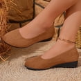 thumbnail image 5 of Juslio Shoes for Women Shallow Mouth Flat Round Head Suede Low Heel Casual Dress Shoes, 5 of 6