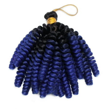S-noilite Short Curly Jamaican Bounce Crochet Hair Synthetic Jumpy Wand Curl Braids Crochet Hairpiece Twist Braiding Hair Extensions For Women (Best Braids For Short Black Hair)