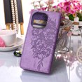 thumbnail image 2 of SaniMore Case for iPhone 14 Pro Max (6.7" 2022), PU Leather Luxury Embossed Butterfly Glitter Diamond [Wrist Strap & Card Slots & Flip Kickstand] Full-body Shockproof Wallet Cover, Lightpurple, 2 of 6