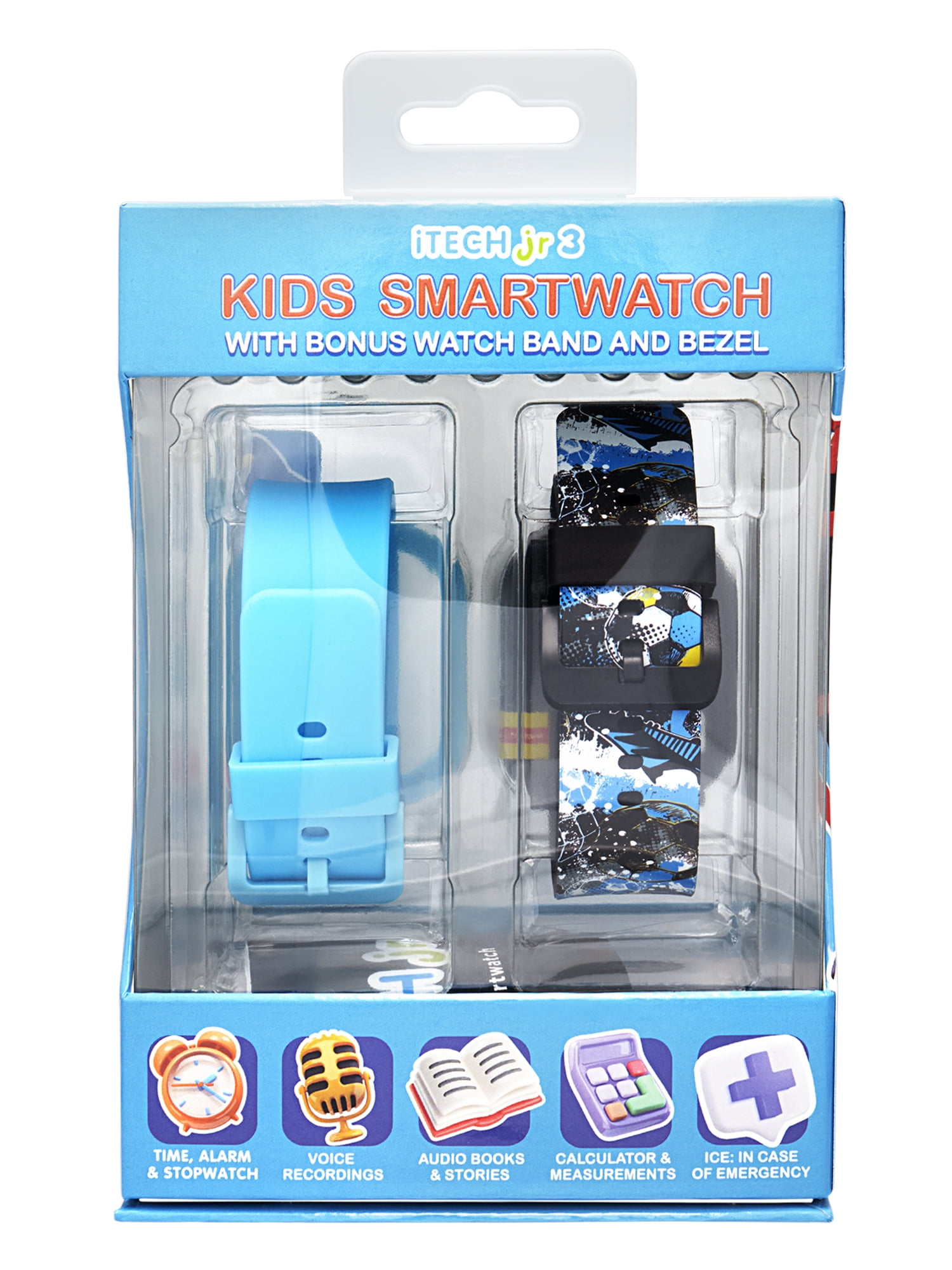Itech Junior Kids Boys Sports Ball Bluetooth Enabled Smartwatch with Interchangeable Straps and Bezels