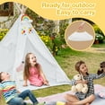 thumbnail image 6 of BSHAPPLUS Teepee Play Tent Kids Playhouse Cotton Portable Toys Tent Gift,Natural Cotton Canvas Children Tent, 6 of 11