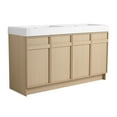 thumbnail image 2 of Noble House 60" Freestanding Bathroom Vanity, Double Resin Sinks, Soft-Close Doors, Farmhouse Design, Oak, 2 of 14