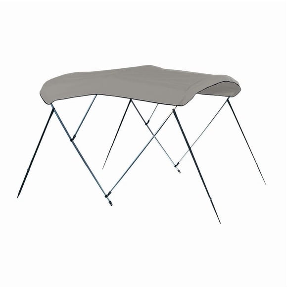 Carver A5475TB-10 Fully Assembled 3-Bow Round Tube Sunbrella Bimini Complete Top Kit - Gray, 73" - 78" Widths