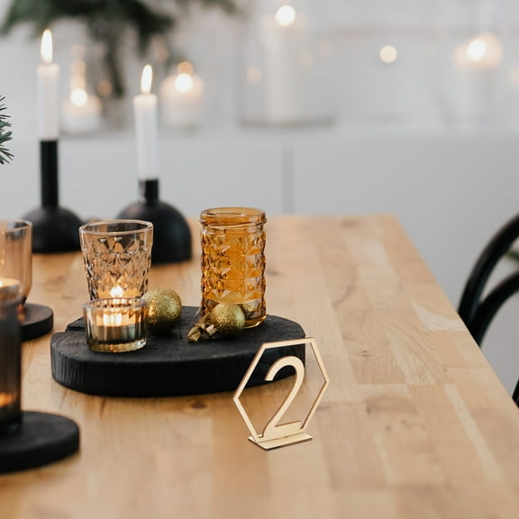 LEXSOMEO 10pcs Wedding Table Numbers 1-10 Wood Standing Table Numbers for Party Banquets