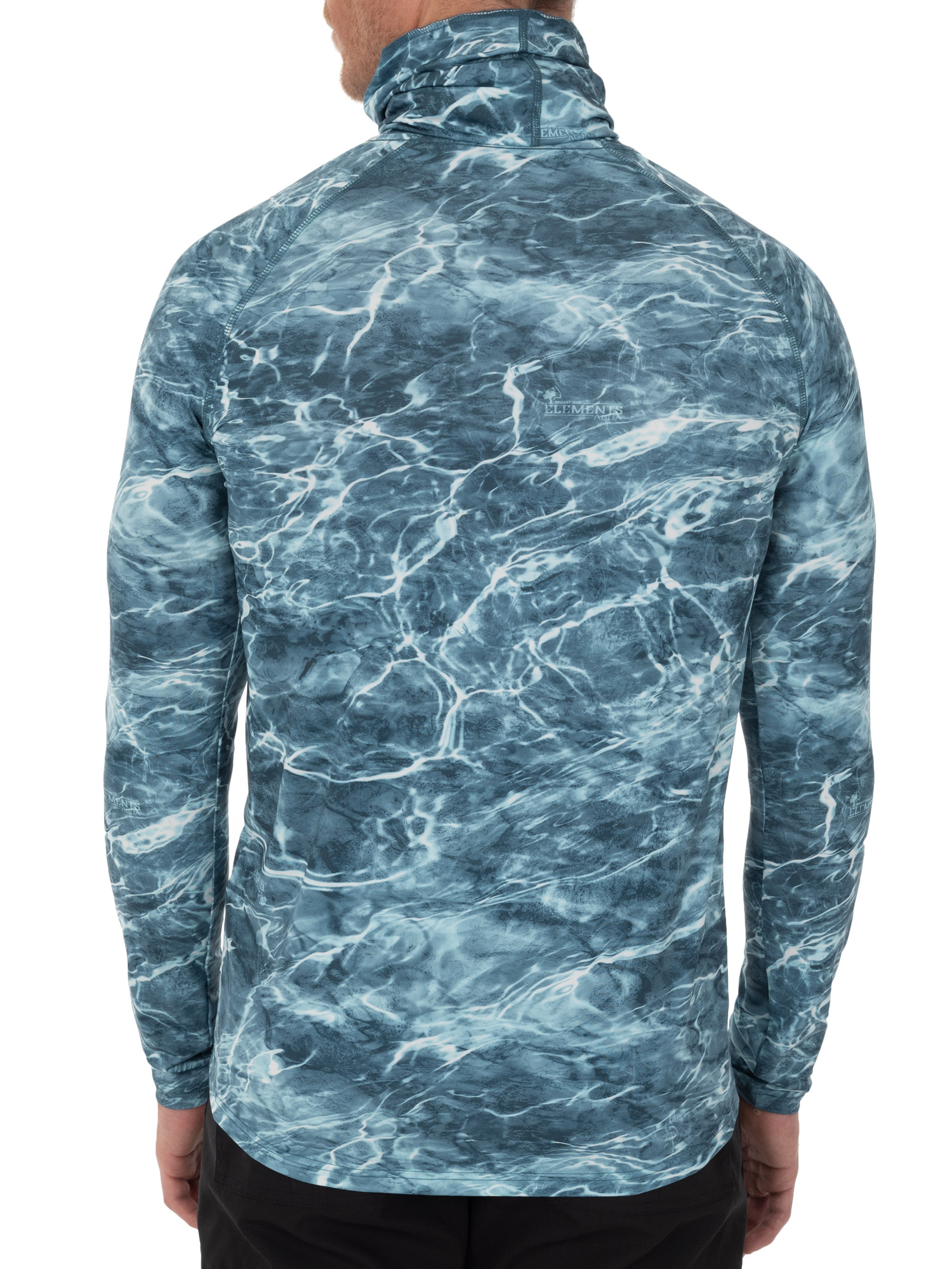 Mossy Oak Men's Insect Repellent Long Sleeve Performance Camo Fishing Tee with Gaiter, Size M-3XL