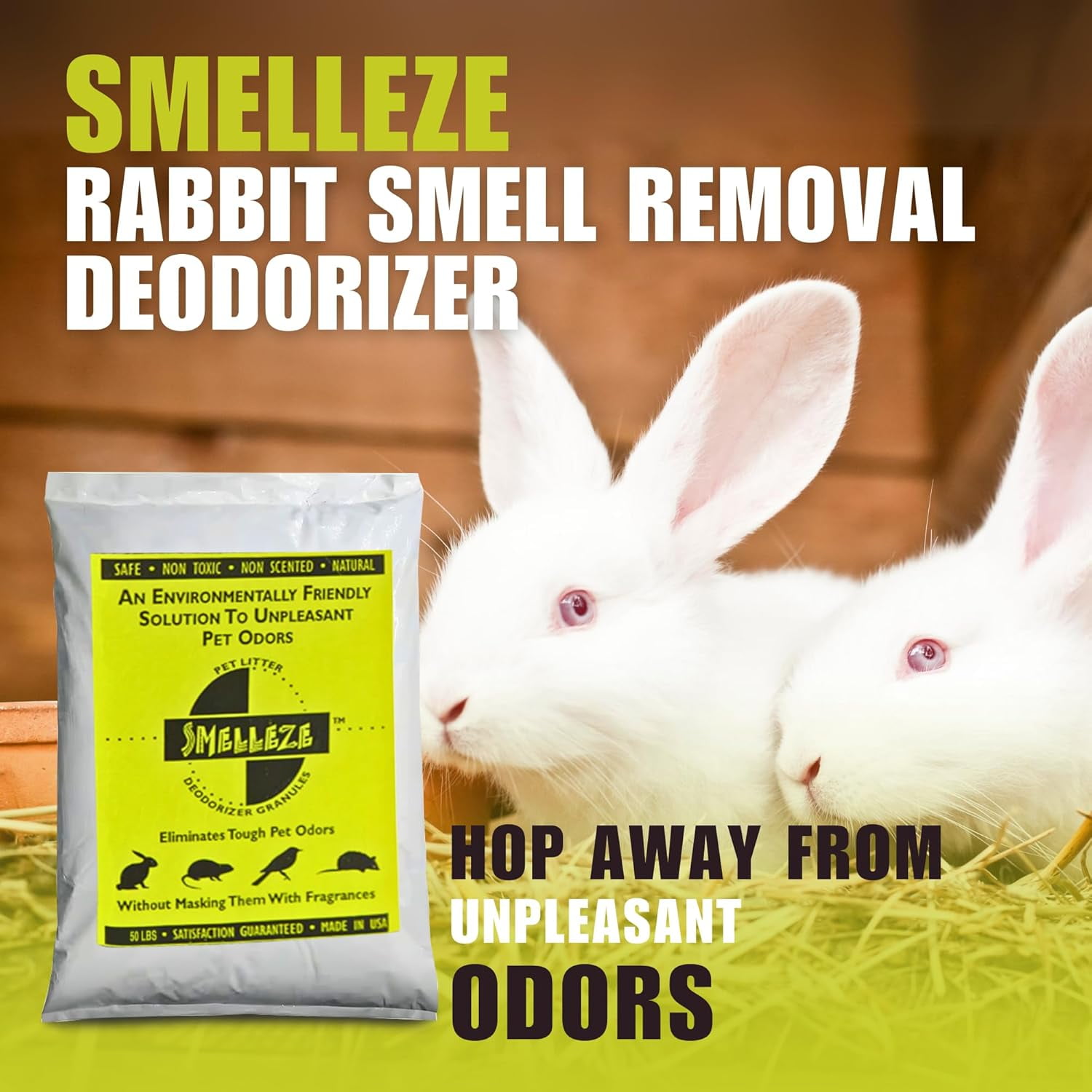 SMELLEZE Natural Pet Litter Smell Deodorizer Granules 50 lb. Bag