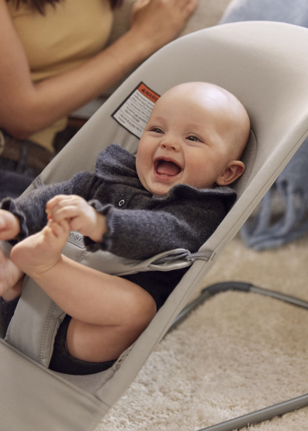 BabyBjorn Bouncer Balance Soft, Woven/Jersey, Tri-Fabric, Sand Grey