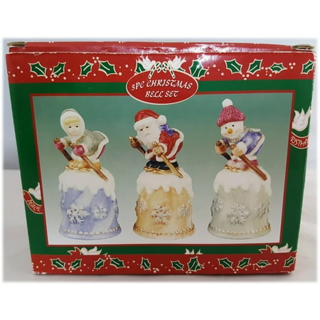 - Price Products 3 Piece Christmas Bell Set - Skiing-Santa-Snowman-Girl
