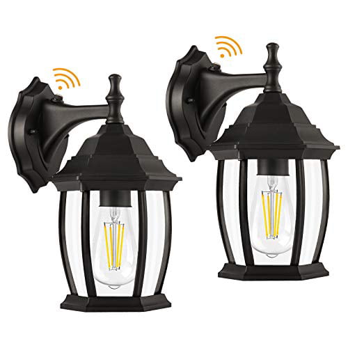 Outdoor Light Fixtures Wall Mount Dusk To Dawn 2 Pack Lights With Photocell Sensor Waterproof Porch Outside Sconce Lighting Exterior Lantern For House Garage Com - External Wall Lights With Photocell