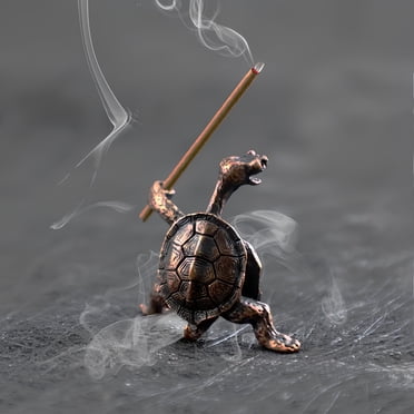 2pcs Brass Turtle Incense Burner - Kung Fu Style, Creative Home Decor Craft, Meditation Holder