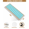 thumbnail image 4 of Turquoise Checkered Stair Treads for Wooden Steps Indoor Runner Rug Carpet, Farmhouse Buffalo Plaid 4 Pieces Peel and Stick Staircase Step Treads Covers Washable Throw Door Mats, 30"x8", 4 of 6