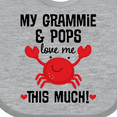 thumbnail image 4 of Inktastic Grammie and Pops Love Me Grandson Boys or Girls Baby Bib, 4 of 4