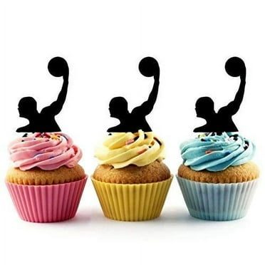 Whimsical Practicality's Water Polo Silhouette Acrylic Cupcake Toppers 12 pcs