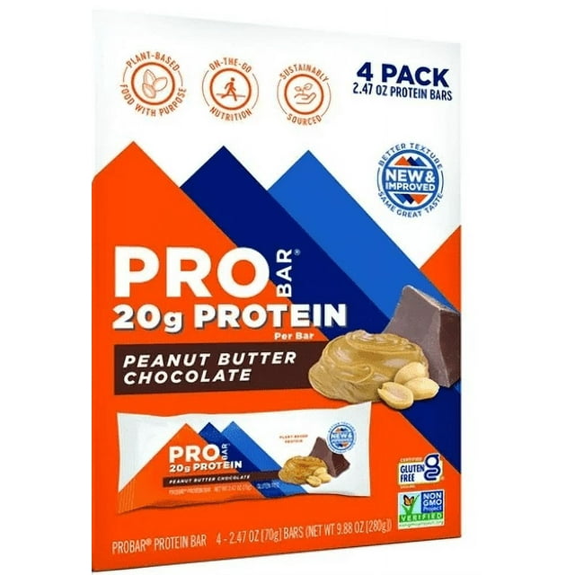ProBar Protein Bar Peanut Butter Chocolate 4 Bars