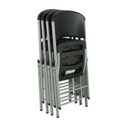 Lifetime Classic Folding Chair, Indoor/Outdoor Commercial Grade, Black, Adult Sized, Set of 4 (80407)