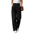 thumbnail image 4 of VBVC Women's Elastic Waist Jeans with Pockets , Decorative Buttons Denim Pants For Women, S-2XL, 4 of 6