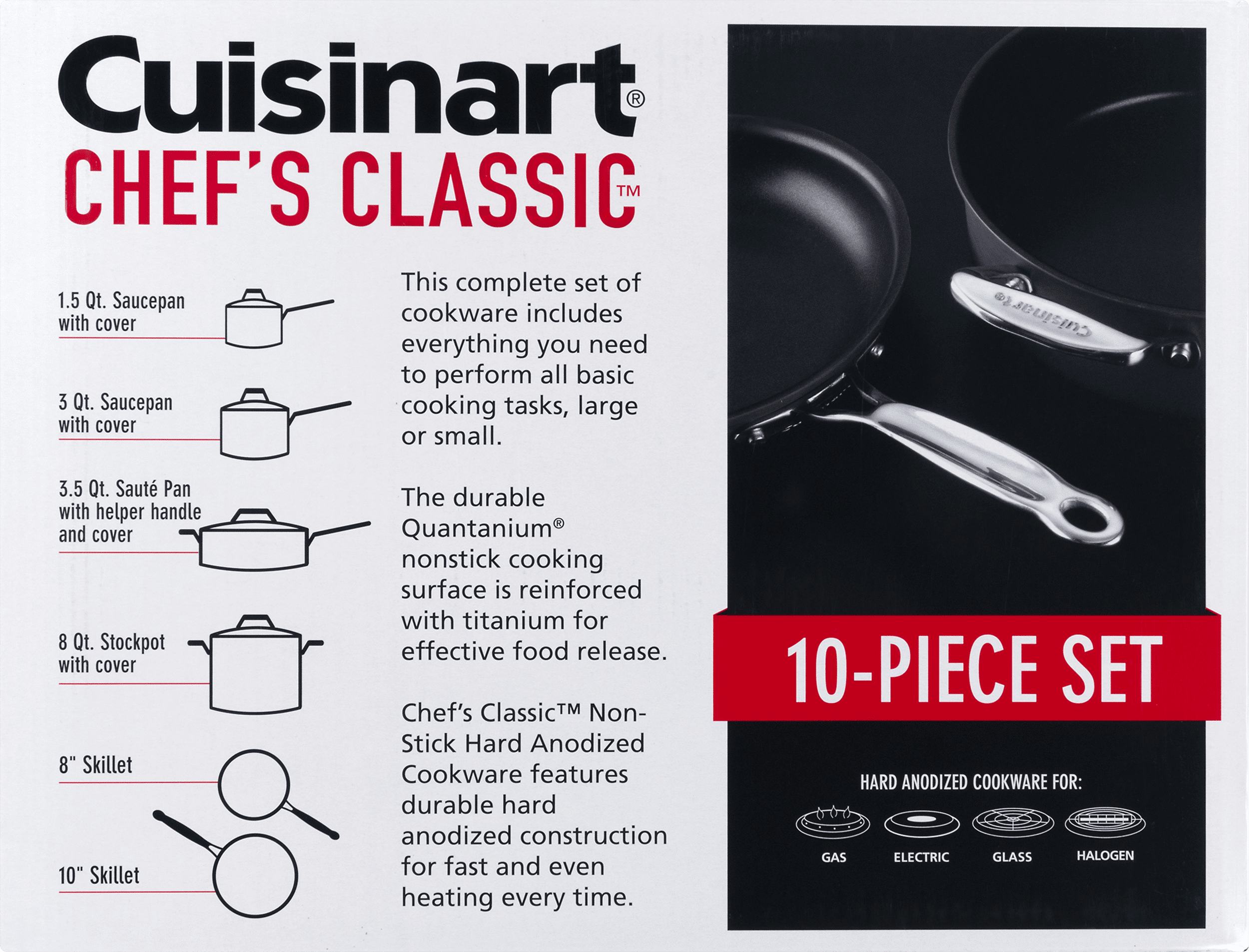 Cuisinart Chef's Classic Nonstick Hard Anodized 14-Piece Cookware Set