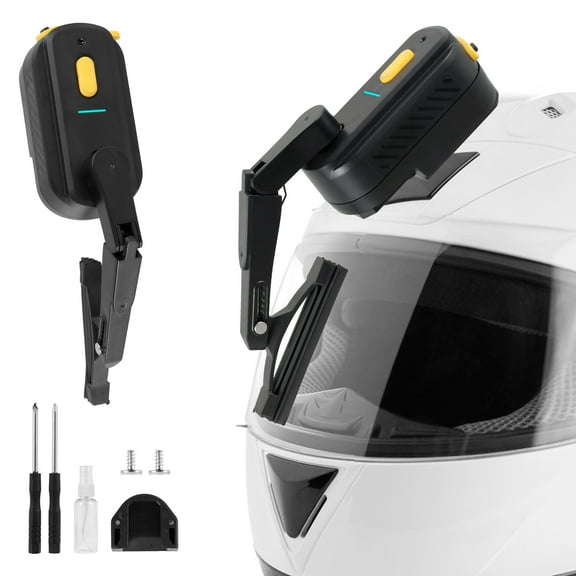 Motorcycle Helmet Wiper Waterproof Motorcycle Windshield Wiper 1200mAh Rechargeable Motorcycle Helmet Windshield Wiper 2 Adjustable Speeds Retractable Universal for Motorbike Helmet Windshield