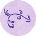 thumbnail image 1 of Ahgly Company Machine Washable Indoor Round Transitional Bright Lilac Purple Area Rugs, 5' Round, 1 of 7