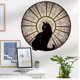 thumbnail image 1 of Adhesivos de pared de PVC con estampado redondo de gato negro para ventana, 40 x 40 cm, 1 of 4