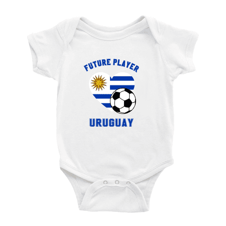 

Future Soccer Player Uruguay Soccer Fan Cute Baby Rompers Bodysuit (White 18-24 Months)