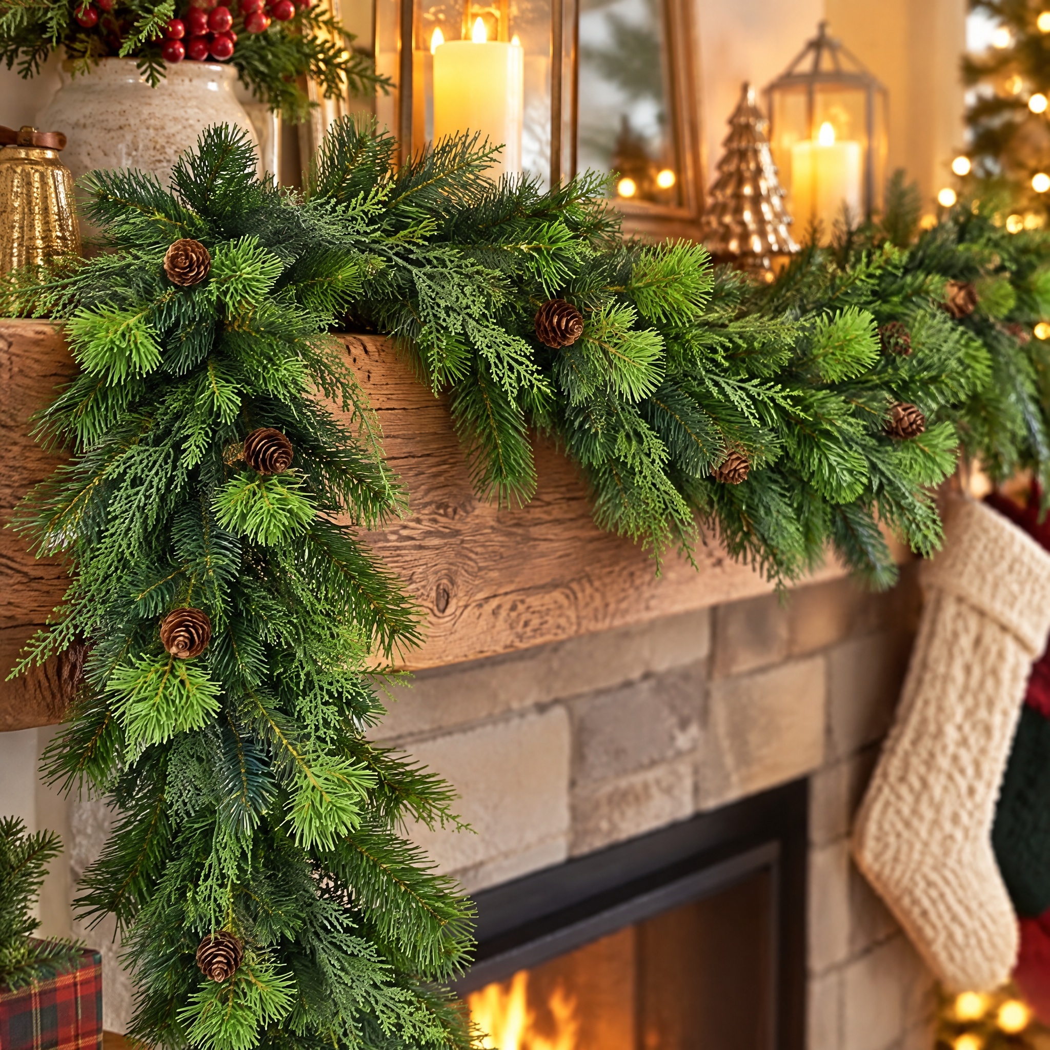 Holiday Time 9' Sonoma Cypress Evergreen Artificial Christmas Garland photo 2