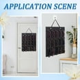 thumbnail image 5 of 1pc Wall Hanging Sunglasses Bag Black Wall Mounted Dust Proof Sunglasses Storage Bag Protable Foldable Jewelry Organizer with 15 Slots for Makeup Room Bussiness Travel Carrying 5.7x3in, 5 of 9