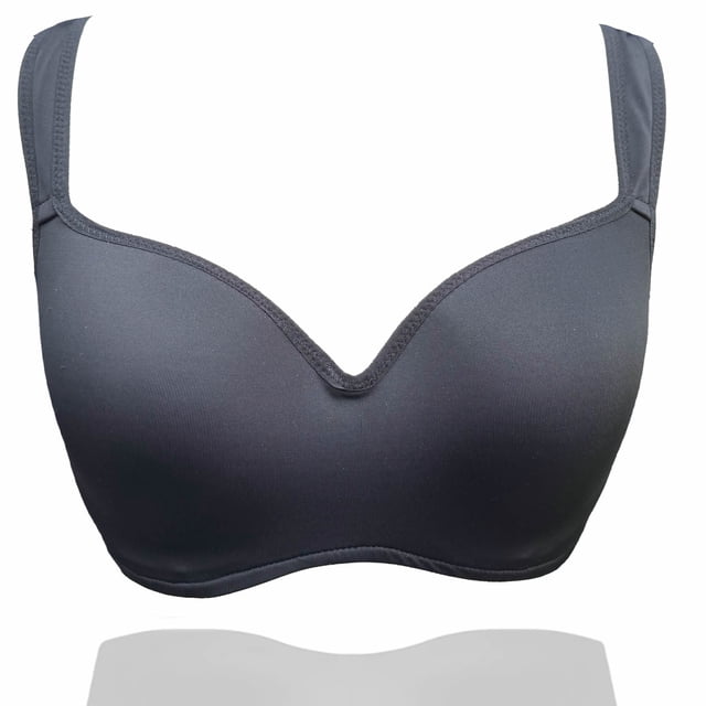 BIMEI Women's Mastectomy Bra Underwire Bra with Pocket Plus Size Seamless Full Coverage Bra Support 2488,Black,42C