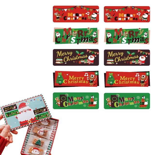 Stickers 10Pcs Personalized Christmas Address Labels PVC Self Adhesive Addresses Stickers For Mailing Envelopes