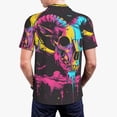 thumbnail image 6 of Salouo Neon Gothic Skull Moon for Men's Short Sleeve Polo Shirts,Polo Shirts for Men Performance Short Sleeve Golf Shirt Athletic Casual Collared T-Shirt-4X-Large, 6 of 8