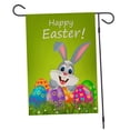 thumbnail image 1 of Bandera de jardín pequeña de doble cara con diseño de conejito de Pascua, vertical, 12,5 x 18 pulgadas verde, 1 of 9