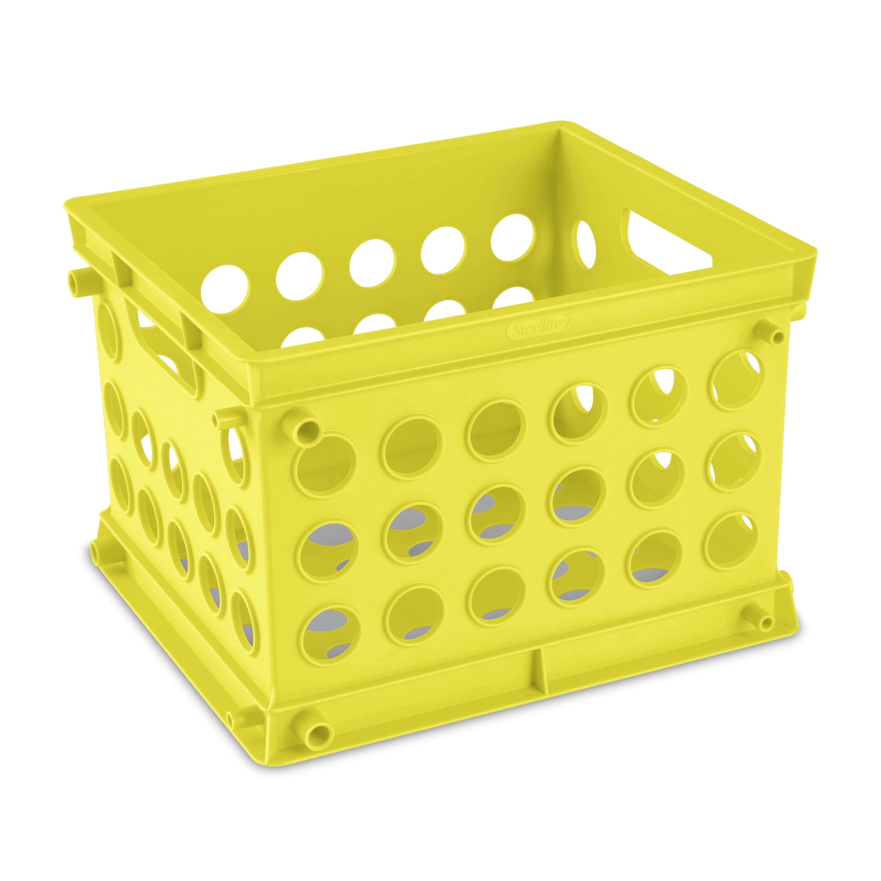 (6 pack) Sterilite Mini Crate Plastic, Lemon Lime