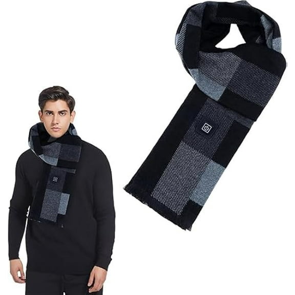 Heated Scarf for Women Men,3 Temperature Adjustable Electric Neck Warmer,Rechargeable Winter Scarf(Dark Gray)