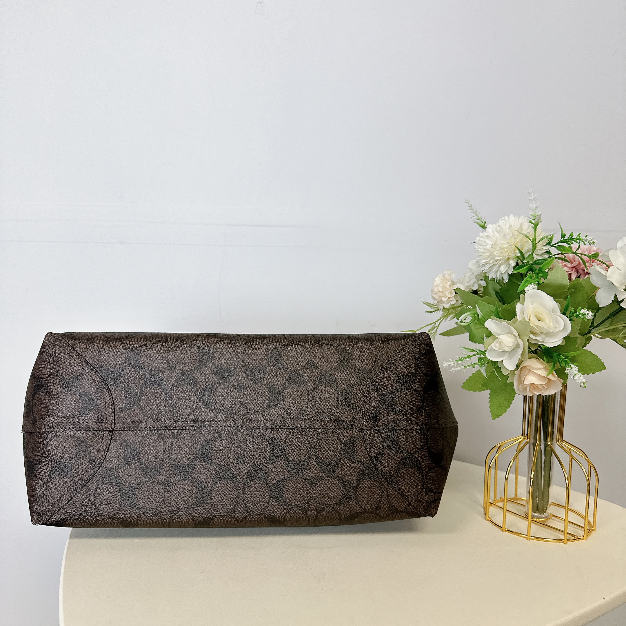 Coach In Signature Canvas with Rose Print City Tote Bag