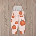 thumbnail image 5 of Toddler Baby Girls Jumpsuits Halloween Costume Cute Printing Strappy Infant Casual Loose Sleeveless Romper Pants with Pockets Orange qILAKOG 1-2 Years, 5 of 6